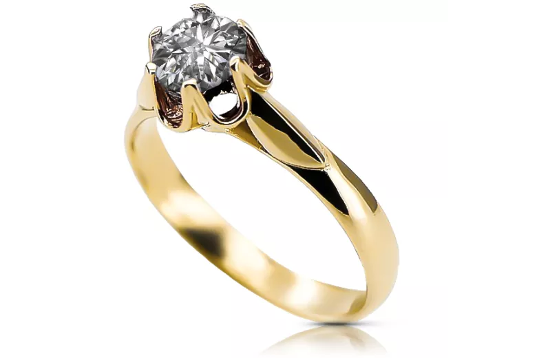 Ring Vintage style Zircon 14K Yellow gold vrc122y